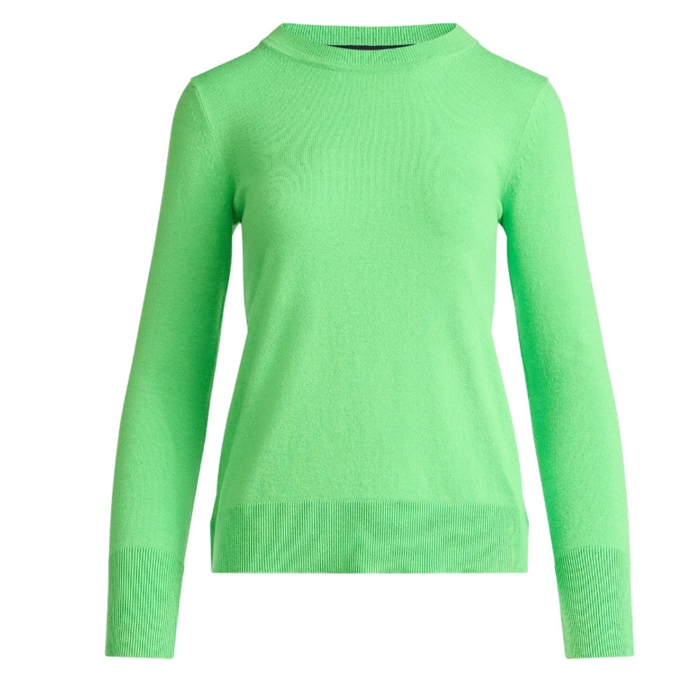Free Assembly Women's Vibrant Green Long Sleeve Crewneck Sweater St Patricks Day - Picture 2 of 14